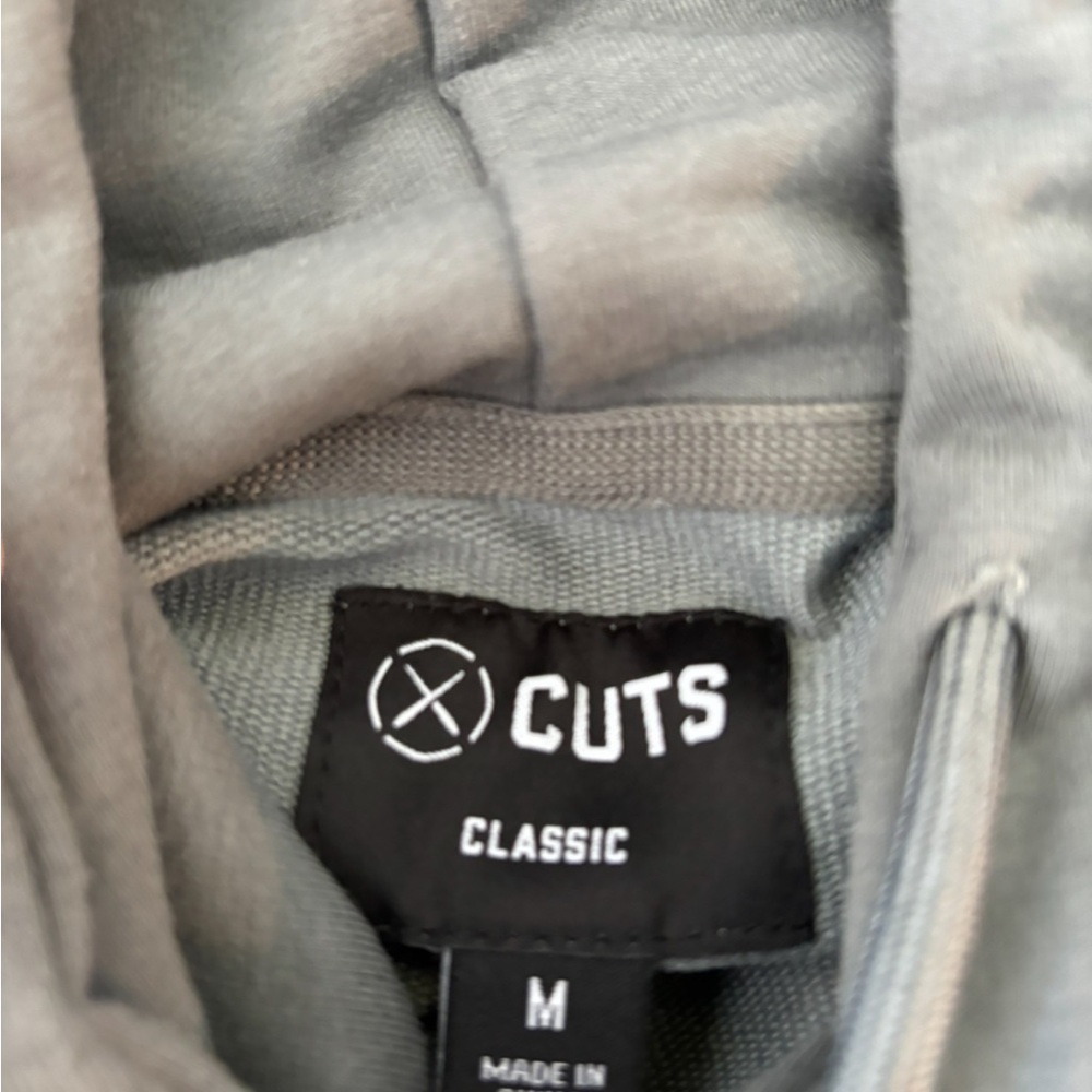 Cuts Clothing Classic Cotton Hoodie Sweatshirt in Sage Green Size M